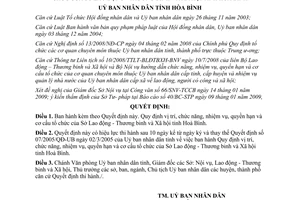 Quyết định 11/2009/QĐ-UBND vị trí chức năng nhiệm vụ quyền hạn cơ cấu tổ chức