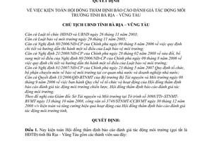 Quyết định 341/QĐ-UBND kiện toàn Hội đồng thẩm định báo cáo đánh giá