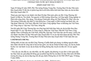 Thông báo 43/TB-VPCP kết luận Phó Thủ tướng Hoàng Trung Hải họp ban chỉ đạo nhà nước quy hoạch điện VI