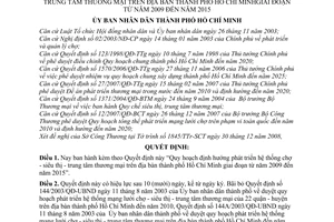Quyết định 17/2009/QĐ-UBND Quy hoạch định hướng phát triển hệ thống chợ - siêu thị - trung tâm thương mại trên địa bàn HCM
