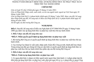 Nghị định 15/2009/NĐ-CP áp dụng hình thức xử phạt trục xuất theo thủ tục hành chính sửa đổi Nghị định 97/2006/NĐ-CP