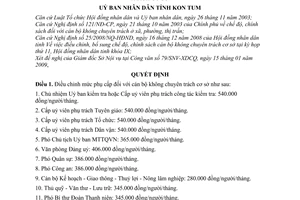 Quyết định 15/2009/QĐ-UBND điều chỉnh chế độ, chính sách cán bộ