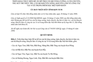 Quyết định 16/2009/QĐ-UBND Đề án hỗ trợ cán bộ tăng cường luân chuyển thu hút trí thức Kon Tum