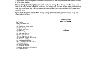 Thông báo 48/TB-SGTVT danh sách tuyến đoạn đường thành phố Hồ Chí Minh cấm đào đường năm 2009