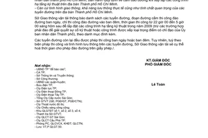 Thông báo 49/TB-SGTVT danh sách tuyến đoạn đường cấm thi công đào đường ban ngày (từ 5h00 đến 22h00) TP.HCM năm 2009