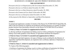 Decree No. 14/2009/ND-CP amendment and supplement Decree No.59/2005/ND-CP