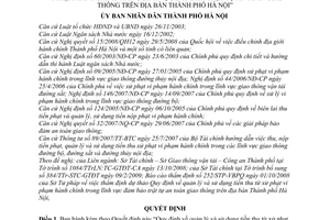 Quyết định 52/2009/QĐ-UBND “quy định quản lý và sử dụng tiền thu từ xử phạt vi phạm hành chính lĩnh vực bảo đảm trật tự an toàn giao thông Hà Nội"