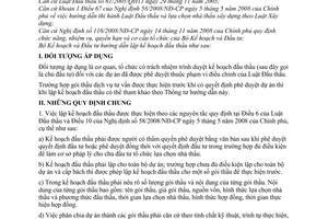 Thông tư 02/2009/TT-BKH hướng dẫn lập kế hoạch đấu thầu