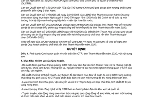 Quyết định 485/QĐ-UBND 2009 quy hoạch quản lý chất thải rắn Thanh Hoá