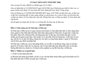 Quyết định 347/2009/QĐ-UBND chức năng nhiệm vụ quyền hạn sở giáo dục Phú Thọ