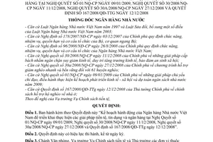 Quyết định 342/QĐ-NHNN kế hoạch hành động của Ngân hàng Nhà nước Việt Nam để triển khai thực hiện các giải pháp tiền tệ, tín dụng và ngân hàng