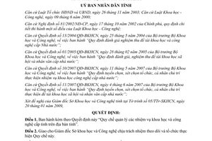 Quyết định 08/2009/QĐ-UBND Quy chế quản lý nhiệm vụ khoa học và công nghệ