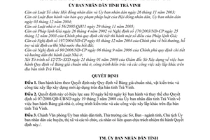 Quyết định 02/2009/QĐ-UBND  bảng giá chuẩn nhà, vật kiến trúc