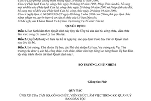 Quyết định  33/QĐ-UBDT  quy tắc ứng xử của cán bộ, công chức, viên chức