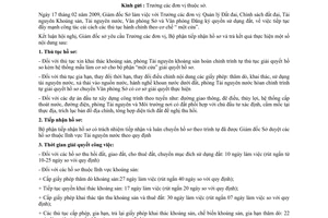 Thông báo 250/TB-STNMT rà soát hồ sơ, thời gian giải quyết cơ chế một cửa