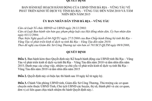 Quyết định 16/2009/QĐ-UBND Kế hoạch hành động phát triển kinh tế dịch vụ