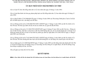 Quyết định 19/2009/QĐ-UBND chi nhuận bút bồi dưỡng hoạt động văn hóa Cần Thơ