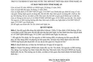 Quyết định 27/2009/QĐ-UBND sửa đổi Quyết định 147/2007/QĐ-UBND bồi thường, hỗ trợ và tái định cư khi Nhà nước thu hồi đất