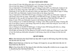 Quyết định 13/2009/QĐ-UBND Quy định  quản lý chất lượng công trình xây dựng trên địa bàn tỉnh Tây Ninh