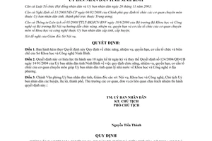 Quyết định 08/2009/QĐ-UBND nhiệm vụ quyền hạn cơ cấu Sở Khoa học