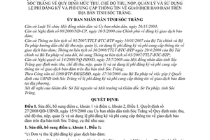 Quyết định 09/2009/QĐ-UBND sửa đổi Quyết định 27/2008/QĐ-UBND