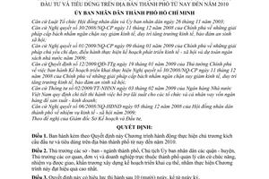 Quyết định  18/2009/QĐ-UBND  chương trình hành động thực hiện chủ trương kích cầu đầu tư và tiêu dùng trên địa bàn thành phố từ nay đến 2010