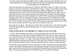 Hướng dẫn 01/LN 2009 chế độ bảo hiểm y tế trợ cấp mai táng phí đối với Cựu chiến binh Hà Tĩnh