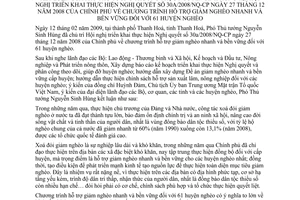 Thông báo 57/TB-VPCP kết luận Phó Thủ tướng thường trực Nguyễn Sinh Hùng hội nghị triển khai Nghị quyết 30a/2008/NQ-CP