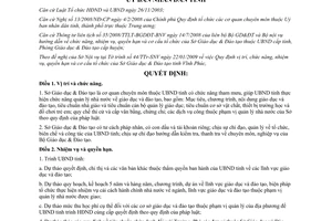 Quyết định 12/2009/QĐ-UBND vị trí chức năng nhiệm vụ quyền hạn sở giáo dục