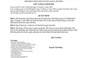 Quyết định  241/QĐ-TTg  phê duyệt kèm theo Quyết định này Kế hoạch thực hiện NQ 26/2008/QH12