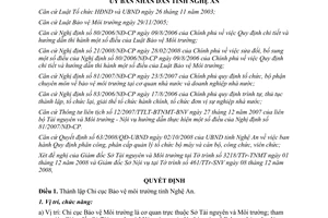 Quyết định 29/2009/QĐ-UBND thành lập Chi cục Bảo vệ môi trường Nghệ An