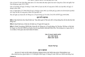 Quyết định 07/2009/QĐ-UBND quản lý Nhà nước hoạt động báo chí Đồng Nai