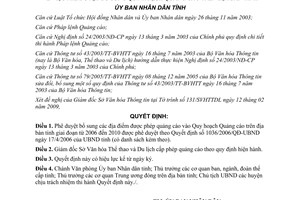 Quyết định 400/QĐ-UBND Quy hoạch Quảng cáo Thừa Thiên Huế