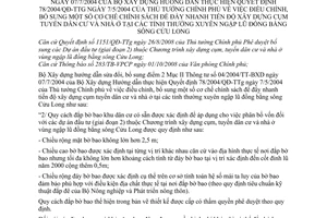 Thông tư 02/2009/TT-BXD bổ sung chính sách đẩy nhanh xây dựng cụm tuyến dân cư nhà ở tỉnh ĐBSCL sửa đổi 04/2004/TT-BXD Quyết định 78/2004/QĐ-TTg