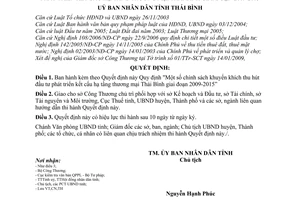 Quyết định 01/2009/QĐ-UBND chính sách khuyến khích thu hút đầu