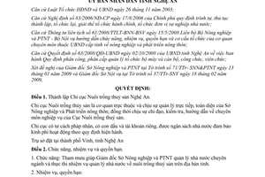 Quyết định 30/2009/QĐ-UBND thành lập Chi cục Nuôi trồng Thuỷ sản Nghệ An