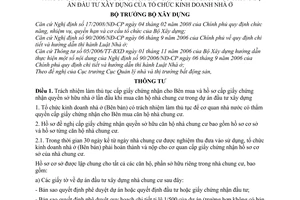 Thông tư 01/2009/TT-BXD nội dung cấp giấy chứng nhận quyền sở hữu nhà ở hướng dẫn mẫu hợp đồng mua bán căn hộ chung cư