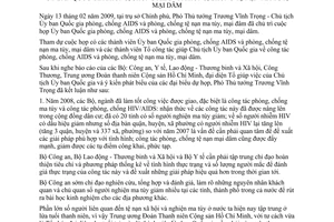 Thông báo 62/TB-VPCP kết luận Phó Thủ tướng Trương Vĩnh Trọng họp Ủy ban quốc gia phòng chống Aids ma túy, mại dâm