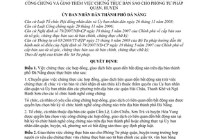 Quyết định 10/2009/QĐ-UBND chuyển giao chứng thực hợp đồng, giao dịch liên quan đến bất động sản