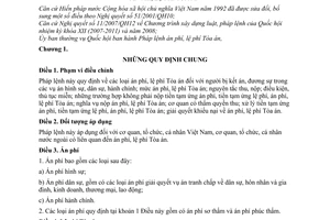 Pháp lệnh án phí, lệ phí tòa án 2009 10/2009/UBTVQH12