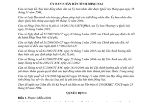 Quyết định 14/2009/QĐ-UBND thu phí thẩm định kết quả đấu thầu Đồng Nai
