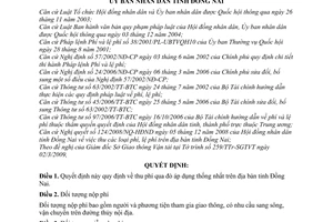 Quyết định 13/2009/QĐ-UBND  quy định thu phí qua đò trên địa bàn tỉnh Đồng Nai