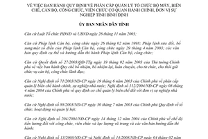 Quyết định 06/2009/QĐ-UBND phân cấp quản lý tổ chức bộ máy biên chế cán bộ