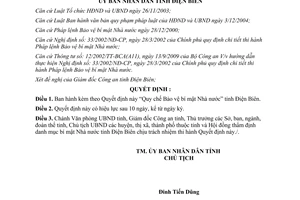 Quyết định 04/2009/QĐ-UBND quy chế Bảo vệ bí mật Nhà nước Điện Biên