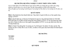 Quyết định 720/QĐ-BNN-KH quản lý điều tra cơ bản ngành nông nghiệp phát triển nông thôn
