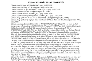 Quyết định 55/2009/QĐ-UBND quy định đảm bảo trật tự, an toàn và vệ sinh môi trường trong quá trình xây dựng các công trình  Hà Nội