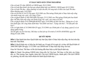 Quyết định 02/2009/QĐ-UBND  thực hiện nếp sống văn hoá