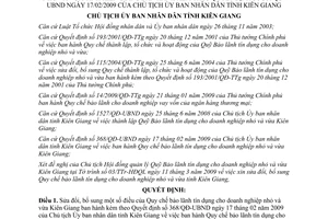 Quyết định 664/QĐ-UBND 2009 bảo lãnh tín dụng DN nhỏ và vừa Kiên Giang