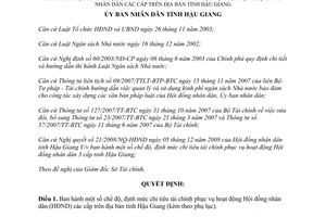 Quyết định 10/2009/QĐ-UBND chi tài chính phục vụ hoạt động hội đồng nhân dân