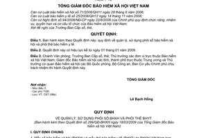 Quyết định 299/QĐ-BHXH  quản lý, sử dụng phôi sổ bảo hiểm xã hội bảo hiểm y tế